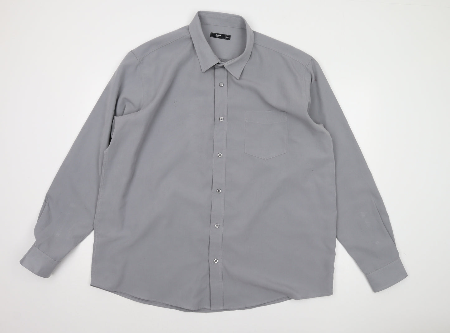 Cotton Traders Men's 2XL Grey Long Sleeve Shirt