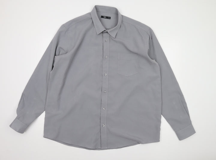 Cotton Traders Men's 2XL Grey Long Sleeve Shirt