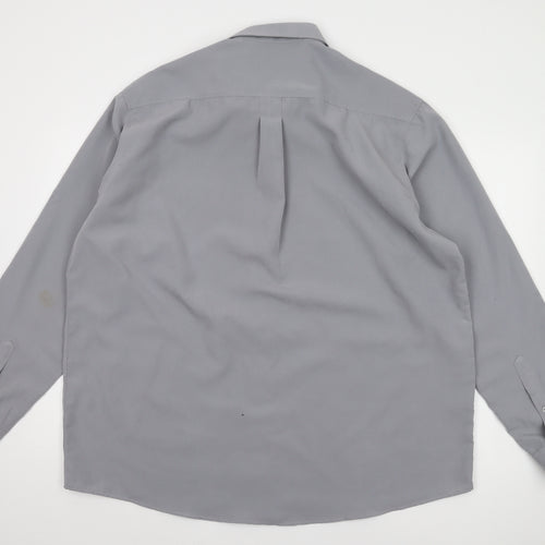 Cotton Traders Men's 2XL Grey Long Sleeve Shirt