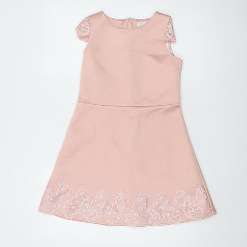 Lipsy Girls Pink A-Line Party Dress, Knee Length, 11 Years