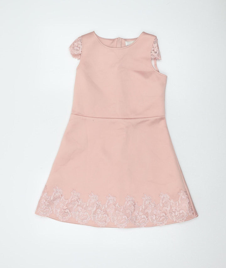 Lipsy Girls Pink A-Line Party Dress, Knee Length, 11 Years