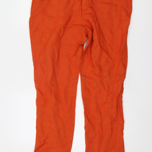 Arda Vision Women's Orange Linen Trousers Size 22