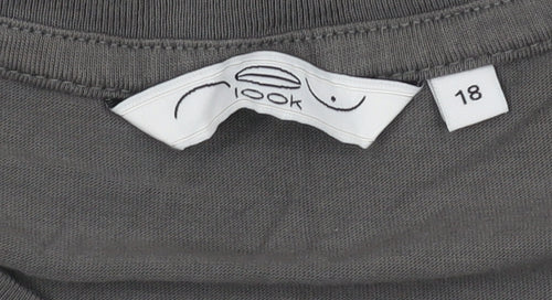 New Look Women's Grey Graphic T-Shirt Size 20 Core Casual