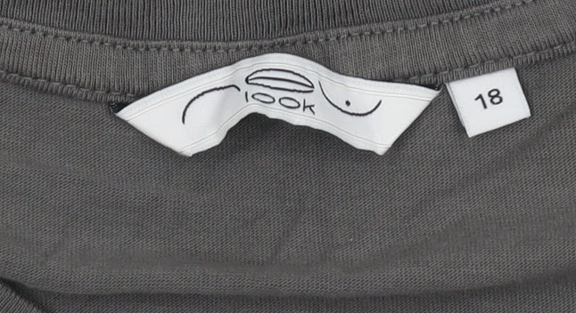 New Look Women's Grey Graphic T-Shirt Size 20 Core Casual