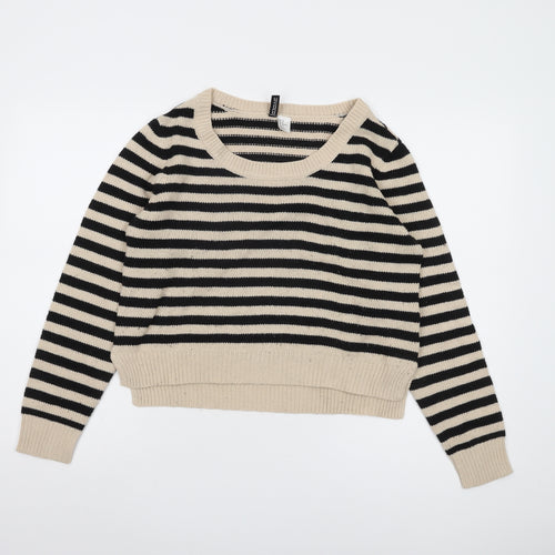 H&M Women's Multicoloured Striped Jumper, Size 12