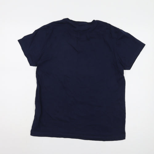 Pierre Cardin Men's Blue Graphic Logo T-Shirt Medium