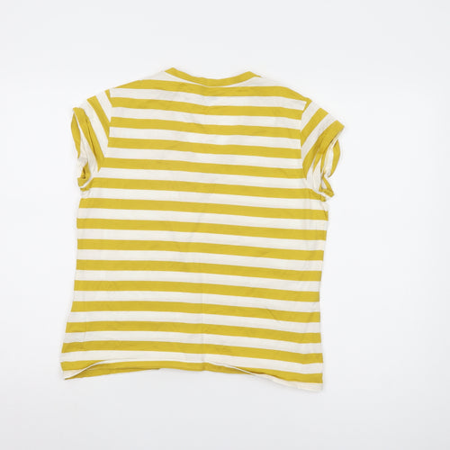 Jasper Conran Women's Yellow Striped T-Shirt Size 14