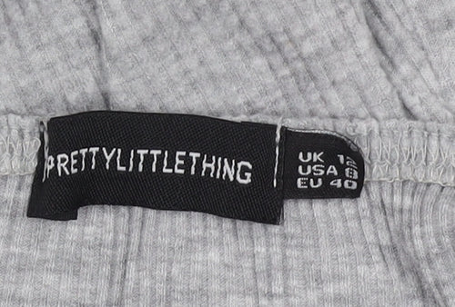 PrettyLittleThing Grey Midi Bodycon Dress Size 12