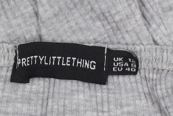 PrettyLittleThing Grey Midi Bodycon Dress Size 12