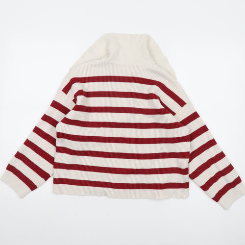 MNG Men's Red Striped Pullover Jumper, Size S