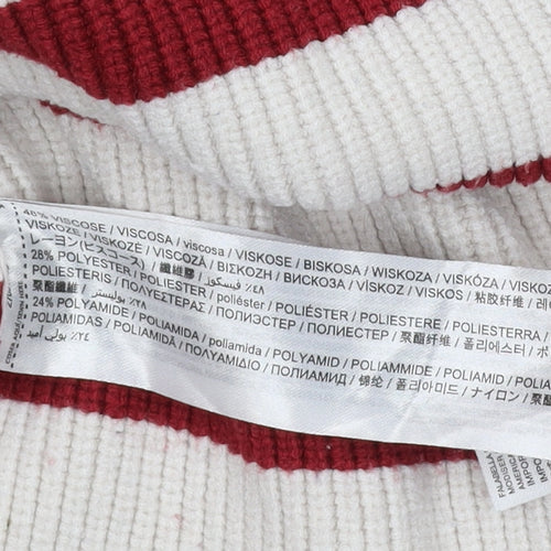 MNG Men's Red Striped Pullover Jumper, Size S