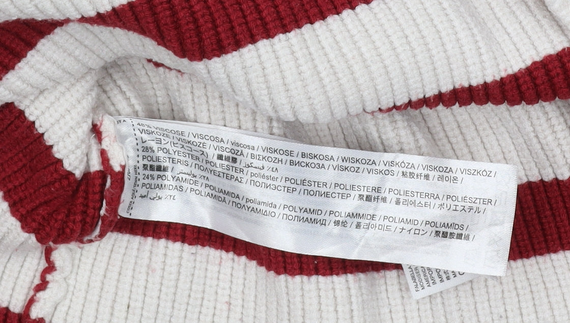 MNG Men's Red Striped Pullover Jumper, Size S