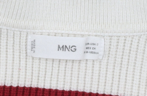 MNG Men's Red Striped Pullover Jumper, Size S