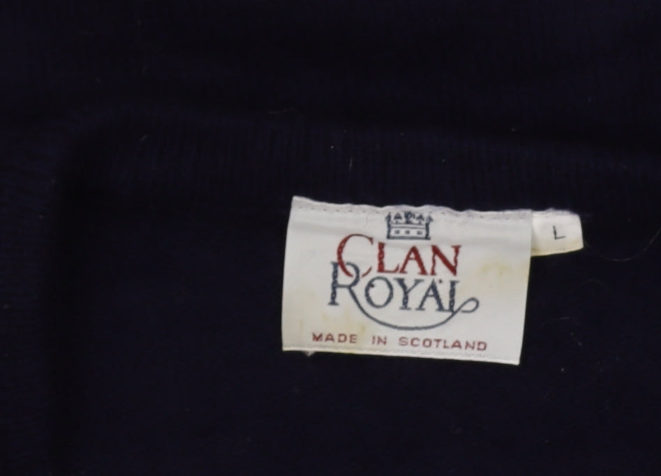 Clan Royal Men's Multicoloured Argyle Wool Pullover