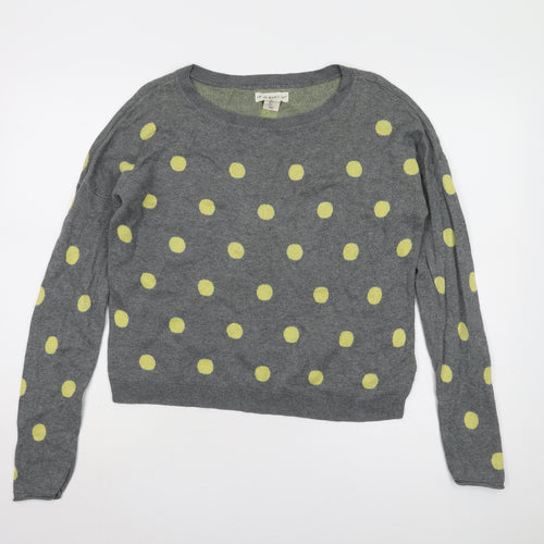 If It Were Me Women's Grey Polka Dot Jumper - UK L