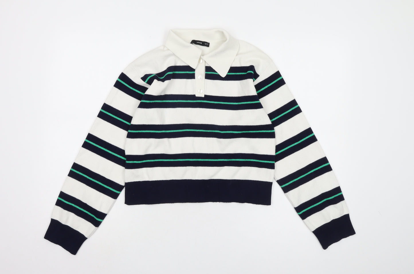 MNG Women's Multicoloured Collared Pullover Jumper S
