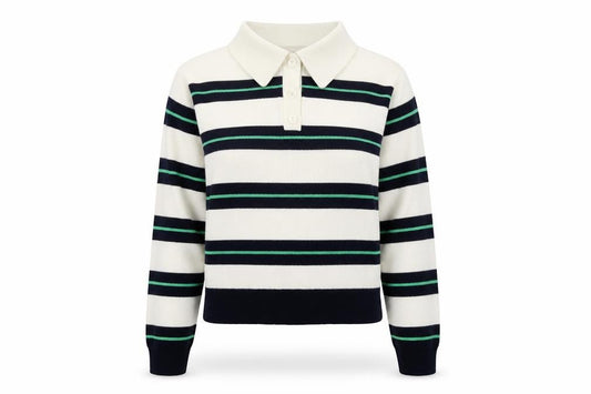 Front view of Mango Women's Multicoloured Collared jumper S