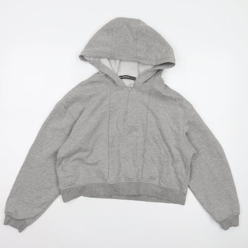 Threadbare Women's Grey 1/2 Zip Hoodie Size 12