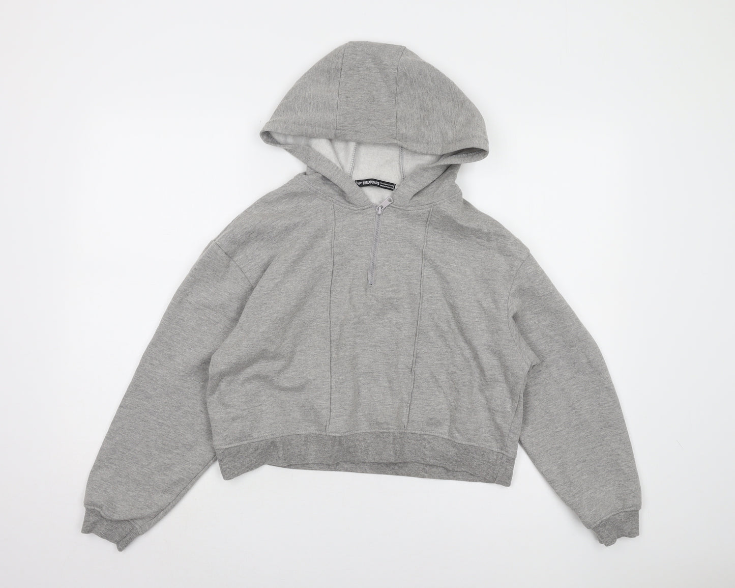 Threadbare Women's Grey 1/2 Zip Hoodie Size 12