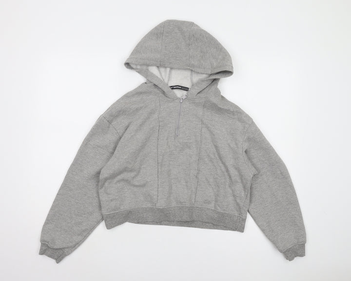 Threadbare Women's Grey 1/2 Zip Hoodie Size 12