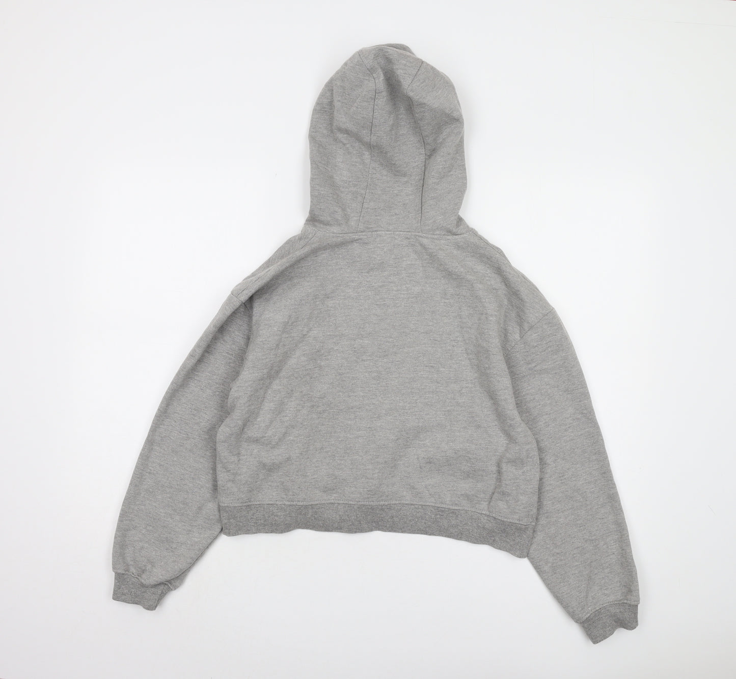 Threadbare Women's Grey 1/2 Zip Hoodie Size 12