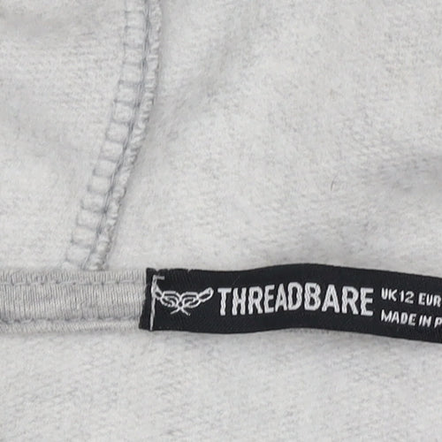 Threadbare Women's Grey 1/2 Zip Hoodie Size 12
