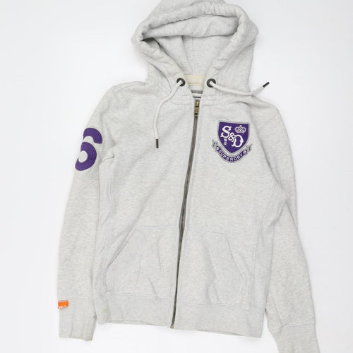 Superdry Grey Unisex Full Zip Hoodie - Small