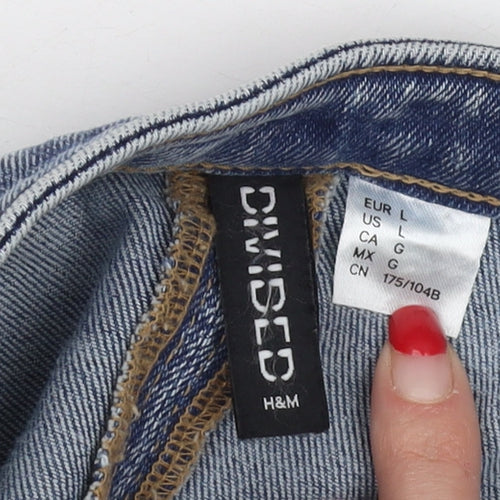 H&M Women Blue Denim Cropped Blouse Size 12