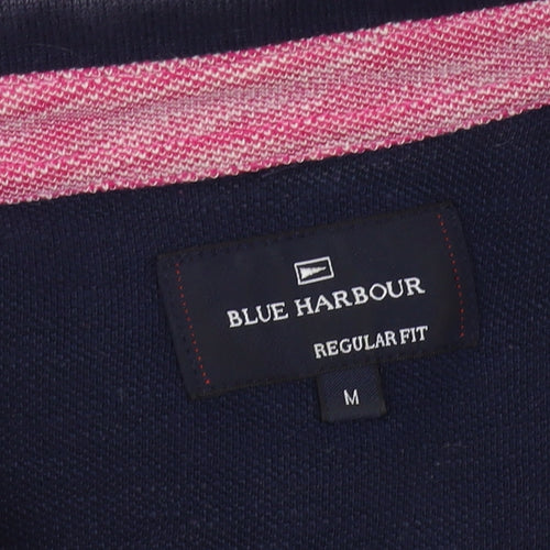 Marks and Spencer Men's Pink Striped Polo M