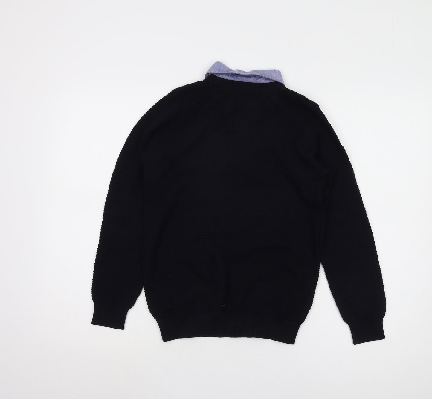 Next Boys Black Collared Pullover Jumper - 10 Years