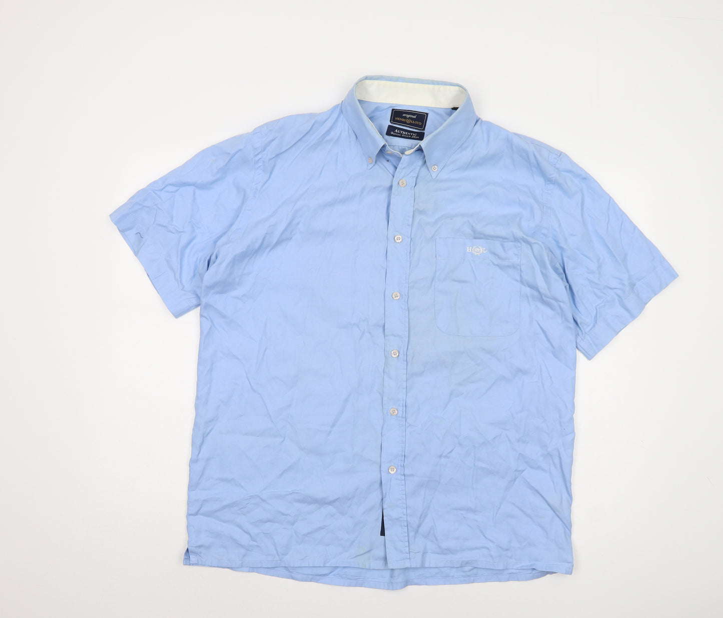 Henri Lloyd Men's Blue XL Short Sleeve Button-Up Shirt