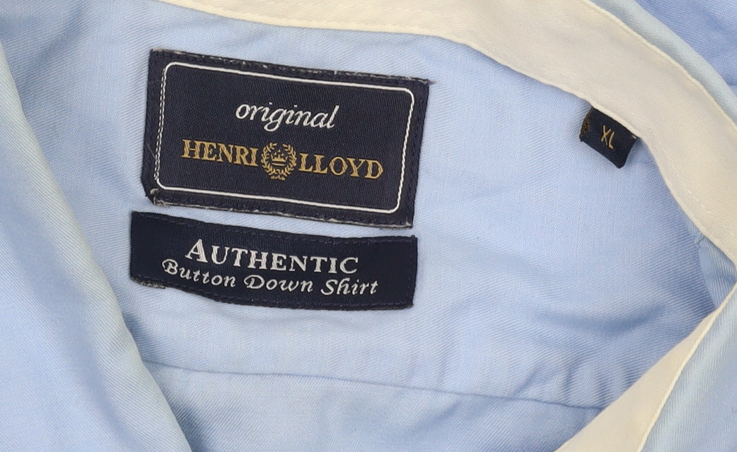 Henri Lloyd Men's Blue XL Short Sleeve Button-Up Shirt