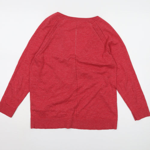 Fat Face Women's Red Cotton Cardigan UK 14 V-Neck