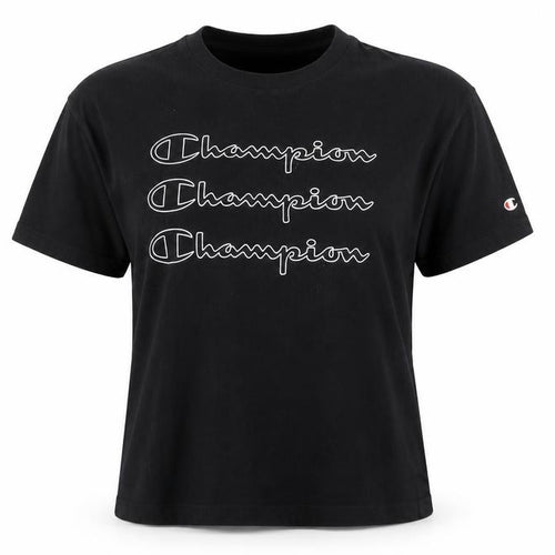 Champion Women's Black T-Shirt Size S Casual Crew Neck