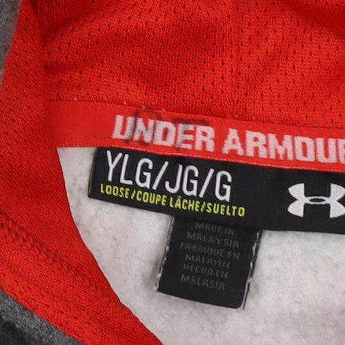 Under Armour Boys Grey Pullover Hoodie Age 12 Yrs