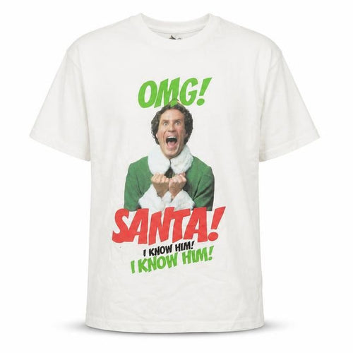 Elf Boys White Graphic T-Shirt 9-10 Years Xmas Festive Top