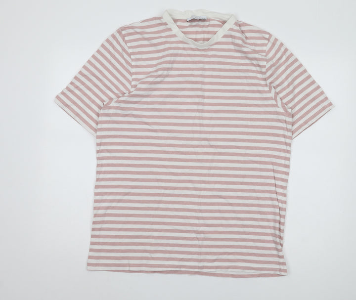 WEAR LONDON Women’s Pink Striped Ringer T-Shirt XL