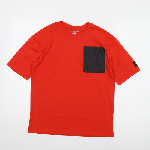 Calvin Klein Boys Red T-Shirt M with Logo Accent