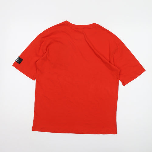 Calvin Klein Boys Red T-Shirt M with Logo Accent