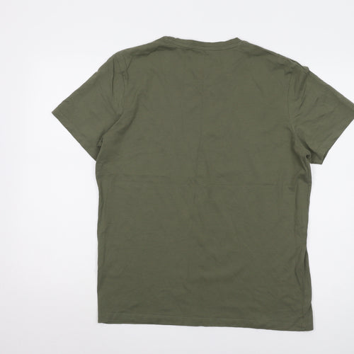 Jack & Jones Men's Green T-Shirt L, Crew Neck