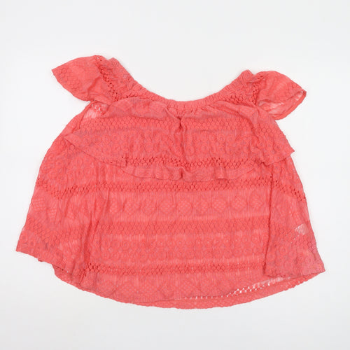 Next Women's Pink Lace Blouse Off Shoulder Size 12