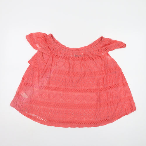 Next Women's Pink Lace Blouse Off Shoulder Size 12