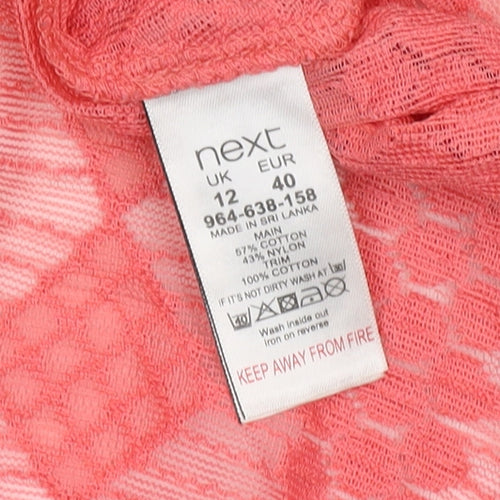 Next Women's Pink Lace Blouse Off Shoulder Size 12