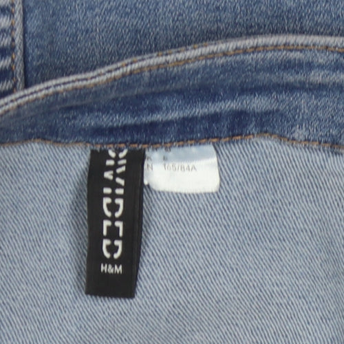 H&M Women Blue Denim Pinafore Dress Size 4 Casual
