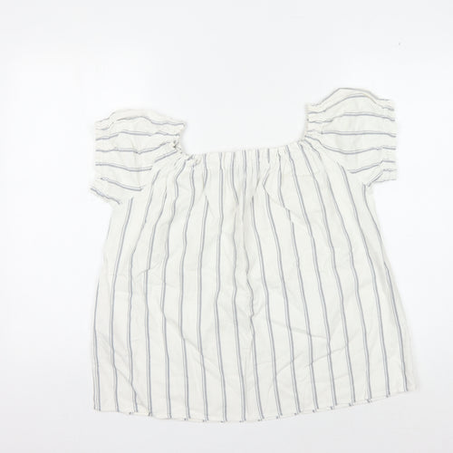 Vero Moda Women’s White Striped Tunic Blouse Size L