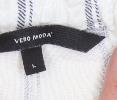 Vero Moda Women’s White Striped Tunic Blouse Size L