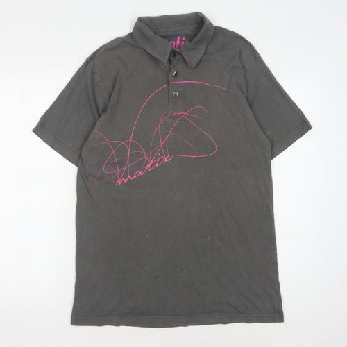 Matix Unisex Grey Cotton Polo Shirt | L | Casual Classic