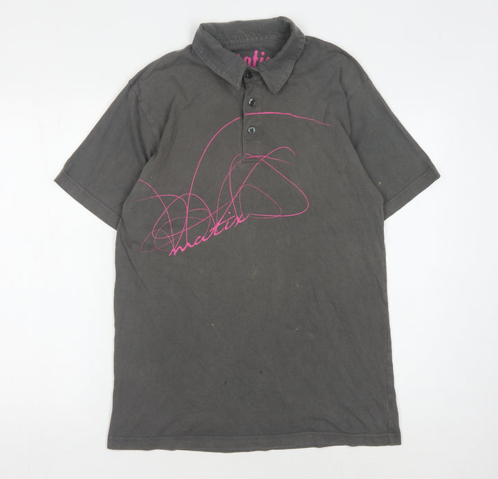 Matix Unisex Grey Cotton Polo Shirt | L | Casual Classic