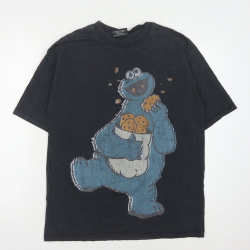 Primark Men’s Black Cookie Monster T-Shirt 2XS