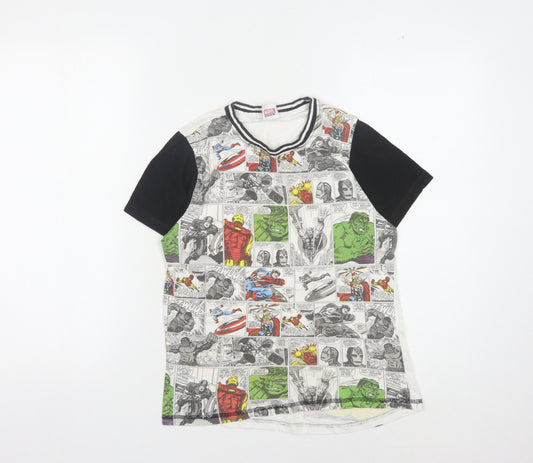 Front view of Tu boys’ marvel multicoloured comic print t-shirt, 10 years